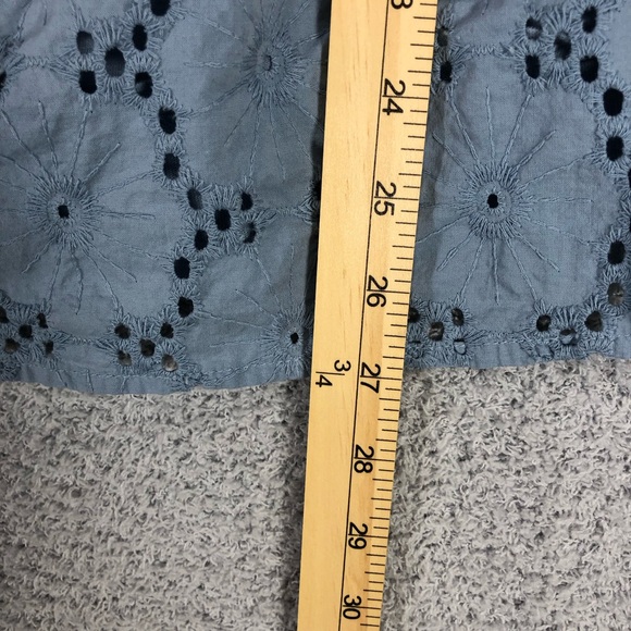 Lane Bryant Blue Eyelet Blouse Size 18/20 Boho Cottagecore Flutter Sleeve Cotton - Picture 14 of 14